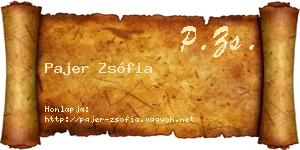 Pajer Zsófia névjegykártya